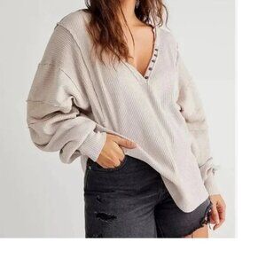 Free people We the Free Callisto Henley Beige XS NWT